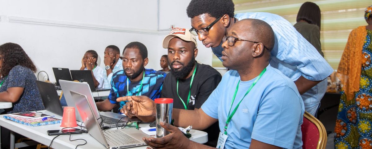 Students learning artificial intelligence skills at Code Campus