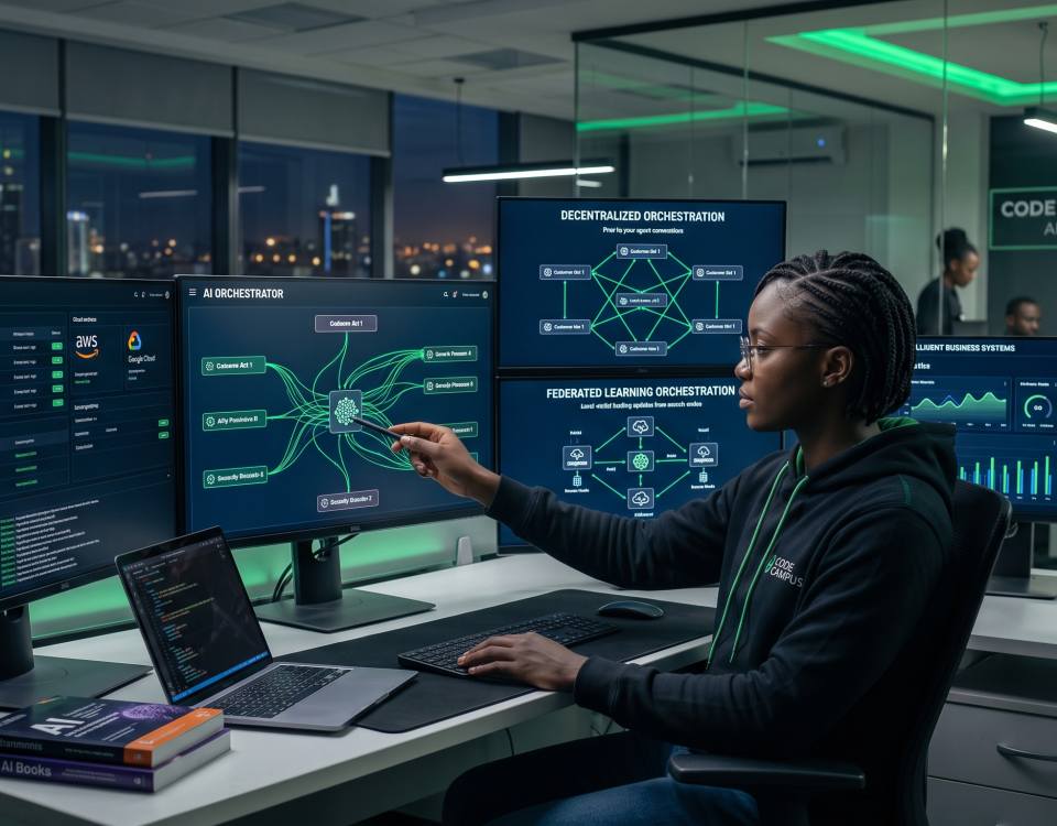 AI agent orchestration showing multiple AI agents working together.